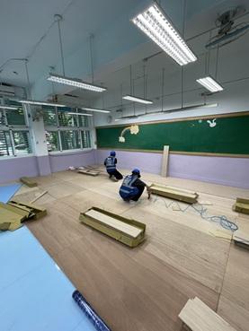 長安室內裝修工程行 - 自平水泥整平+海島型超耐磨企口地板