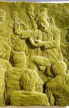 Art Beyond Limits - 說書人（1993，FRP，浮雕，94 &times; 74 cm）