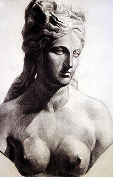 Art Beyond Limits - 石膏像 01（1998，炭筆素描，65 x 50 cm）