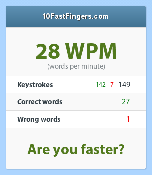 馮上容 - 英打平均28 words per minutes