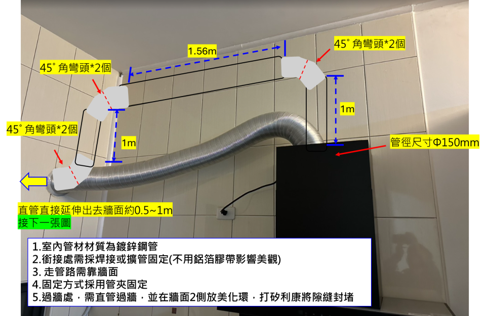 排油煙管安裝案件圖片 排油煙管安裝案件圖片