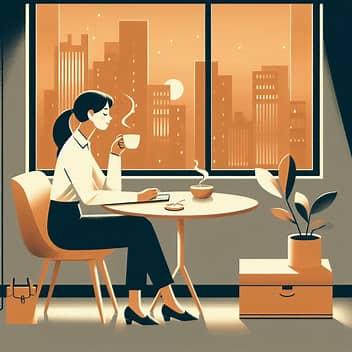 Ching 文案插畫工坊 - 主題：都會職場女性，下班後放鬆