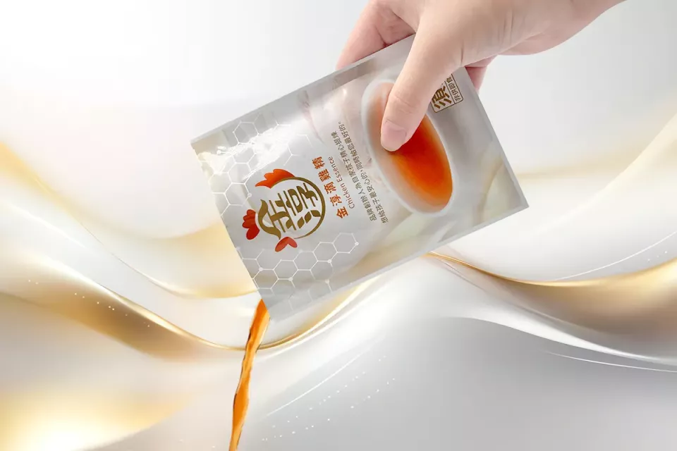 梧同設計 WuTong Design - 採用漸層白墨搭配細線透鋁設計，讓包裝在光線下呈現出細膩的銀線感，增添層次變化與質感細節。
LOGO區域則運用部分透鋁直壓印刷，使品牌標誌隨角度閃耀橘金金屬光澤，打造出兼具科技感與精緻度的視覺焦點，進一步強化品牌識別與專業形象。