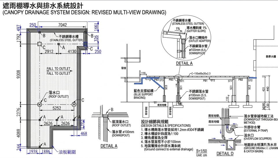 屋簷排水槽施工案件圖片