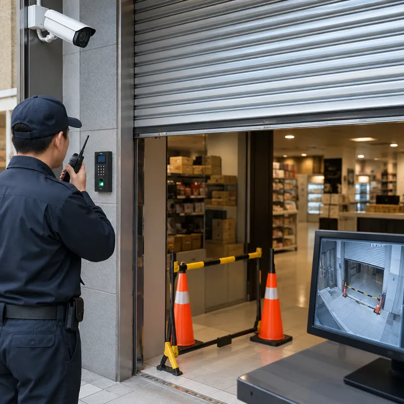 營業場所捲門故障期間的監視器、保全與門禁安全補強