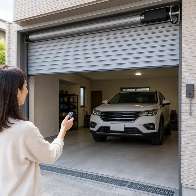 住宅車庫捲門電動化改裝與馬達升降機構更新