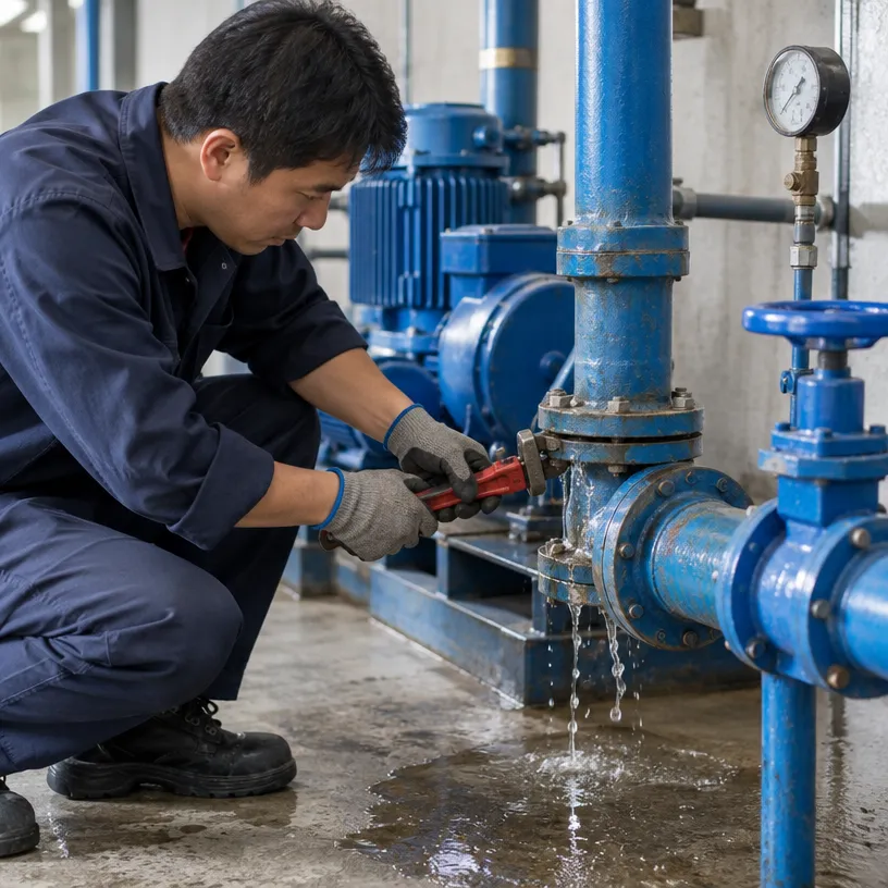 加壓設備周邊接頭、閥件與給水管路的漏水檢查及管件修復