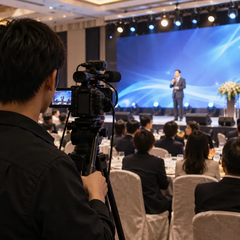 企業活動全程影像紀錄,涵蓋主管致詞、頒獎與表演等活動流程