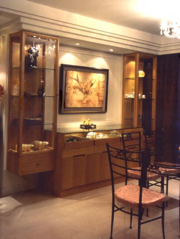 台名木業技術士師群 - 客戶指定展示櫃按圖木作施工成品