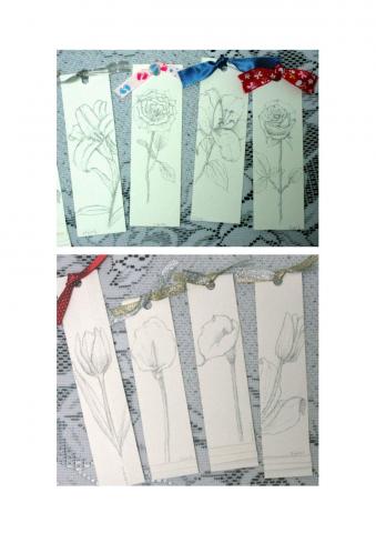 賴英倫 (珮瑩 Aining Art Studio) - 工作室作品-手繪書籤（植物）