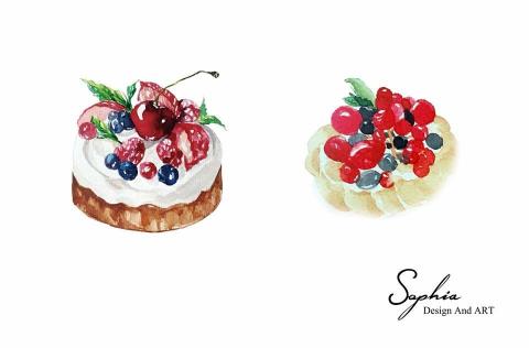 Sophia - │輕水彩作品│蛋糕課程