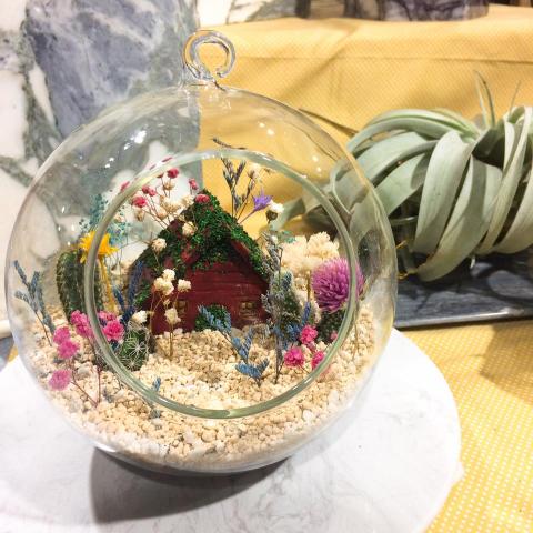 藝臻美學 - 花藝教學-夢幻玻璃多肉森林小屋