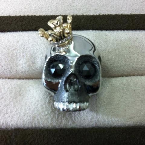 立言設計製作公司 - 黑鑽大眼骷顱頭戒