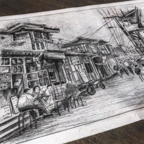 JOU - 構圖，素描，街景繪製。