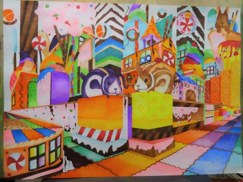 景文科技大學 - 麥克筆，高中時作品。