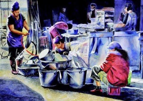 吳秉憲 - 母親的偉大：菜市場裡認真工作的媽媽們。