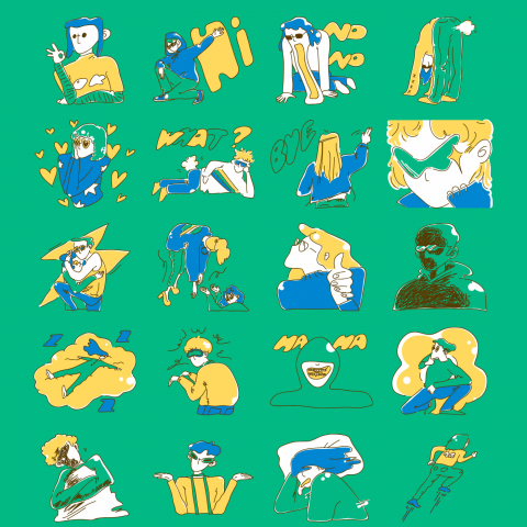 Cheek Won't Cheat Embroidery Park 西比比西刺繡公園 - 〖電腦繪圖〗LINE貼圖設計