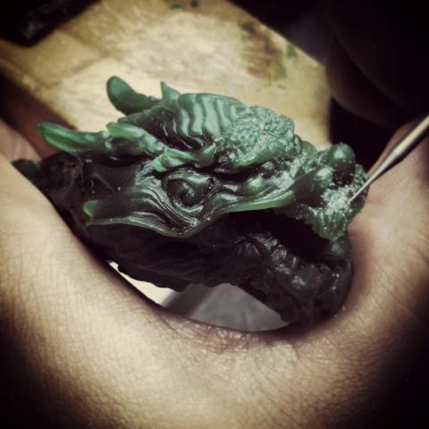 立言設計製作公司 - 蠟雕 龍手杖