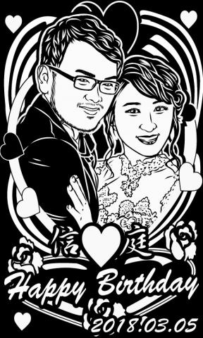 曾議霆 - 婚紗照黑白繪畫