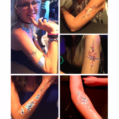 Mitopia彩繪活動承辦與教學 - 『公司尾牙, 私人派對, 精品vip活動』人體彩繪活動承辦
＊客製化獨家設計彩繪圖案
＊彩繪迅速, 一個圖案平均五分鐘內完成
＊使用色料皆通過皮膚檢測安全！孕婦與小孩皆可使用