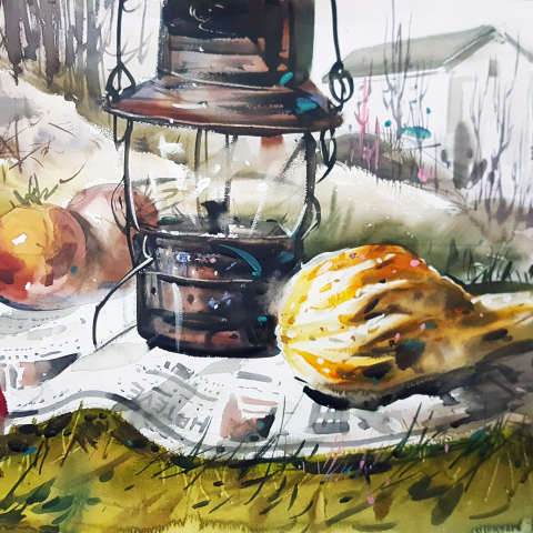 亞霏美術 - 水彩大學考題/課堂示範