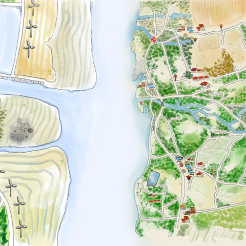 【BearXBear】小熊工作室 - 紅樹林生態地區 地圖插畫繪製