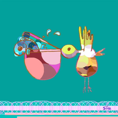 Sou 雙與月 - ✈ 飛高高の魚 ✈ ===偶爾搞搞笑幽生活一默===
(*&acute; &forall;｀ ) : 儼然是條飛魚了呢。
 ❏ 你的生活，由你定義。
 ❏ 沒有人可以阻止你，當條飛魚的野心。
 ❏ 豆知識 = 原來歐洲白鸛才是送子鳥。(&acute;･&omega;･`)
 ❏ 即便如此，鵜鶘還是可以當工具鳥人。(ps. 我媽不知道我在這裡發肺紋)