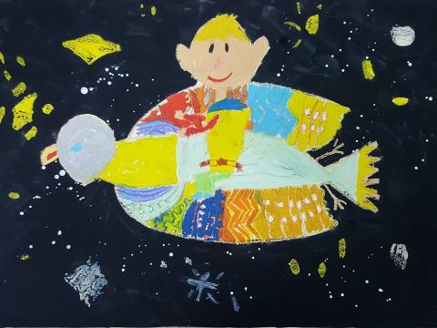 張雅閔 - 學生習作/粉蠟筆、水彩/小一/8K