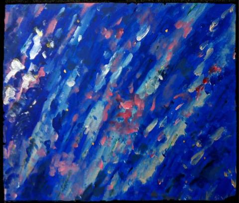 賴英倫 (珮瑩 Aining Art Studio) - 工作室作品-流星雨（壓克力顏料、畫框）