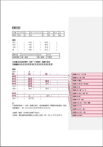ReginaTai - 針對初學者自製的韓文字母講義