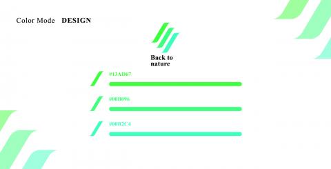 許晉豪 - 自製企業識別設計，練習作品。
川泉自然，色彩識別。
