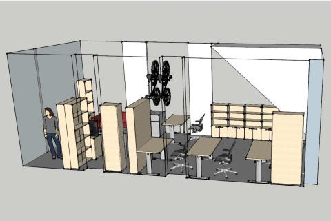 曾家銘 - 3D等比例簡易OA辦公室示意圖
