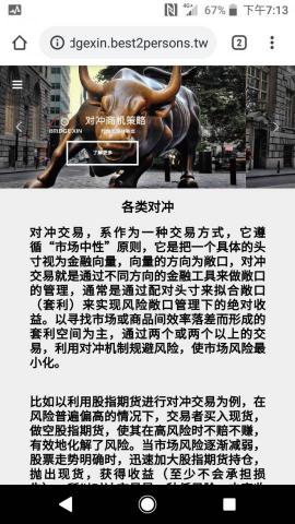 Erica Liu - 介紹基金對沖的手機版網頁作品