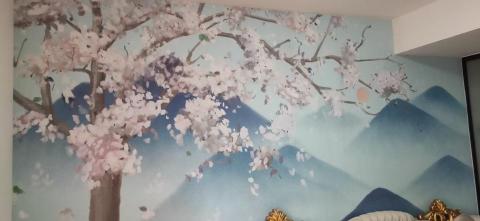全宏工作室 - 1080504。觀音區文林路。無接縫壁布(畫)施工 全宏工作室 - 1080504。觀音區文林路。無接縫壁布(畫)施工