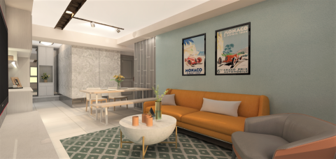 陳品吟 - T宅客廳3D示意圖