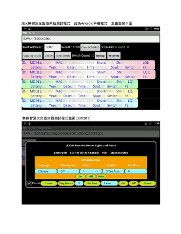 廖柄㷍 - 無線安全監控系統與無線智慧火災感知器測試程式(Android App)