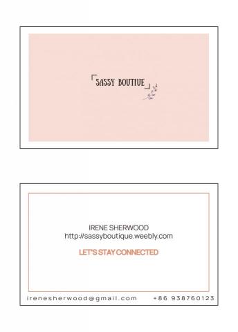 楊立宣Irene - 服裝品牌名片設計