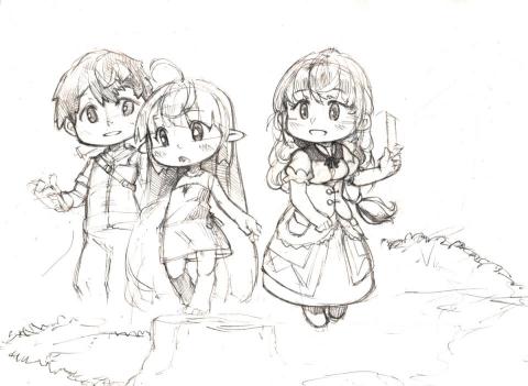 空鳴飛船 - <繪本合作─公華>御我老師合作繪本人物設定(草圖)