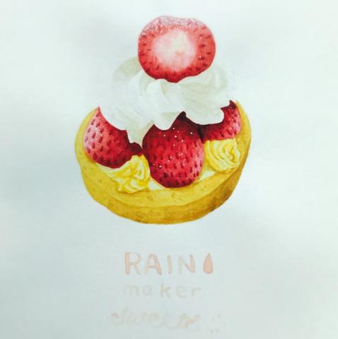家菁 - 草莓塔-水彩