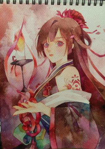 wendy - 水彩動漫人物