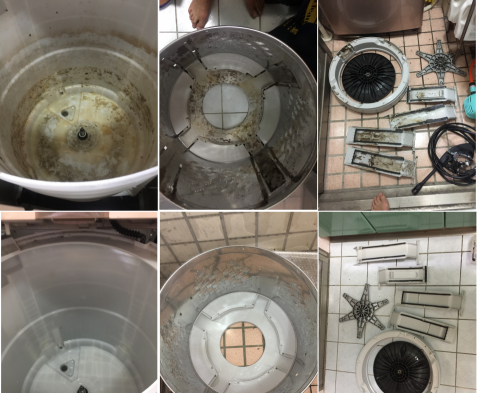 周師傅 - 直立式洗衣機清洗前後照