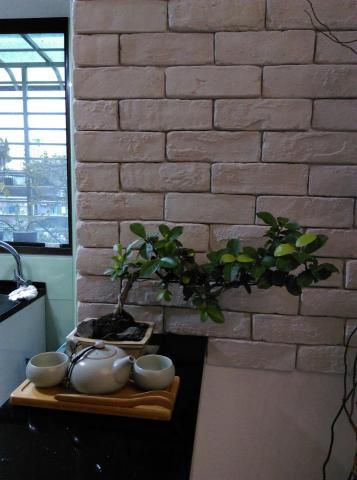 墨室內裝修(系統櫃).墨荷空間設計有限公司 - 吧檯邊貼白色文化石