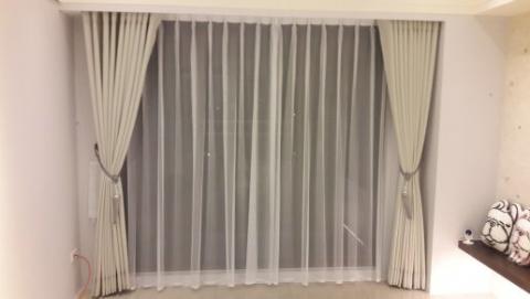 柏森窗簾家飾 - 主臥窗簾 +窗紗