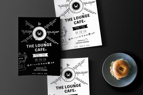 浮誇腦袋 - THE LOUNGE CAFE 是由台灣環球科技大學的觀餐系同學所經營的實習咖啡坊。經營這間咖啡坊的老闆的小名是蟹，因此我把蟹做為主角手裡捧著咖啡亦代表著老闆每一杯泡出來的咖啡都是精心別緻的。

https://www.behance.net/gallery/66791001/THE-LOUNGE-CAFE