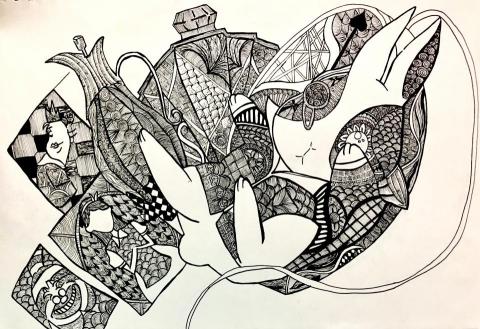 有一隻貓 - 手繪插畫