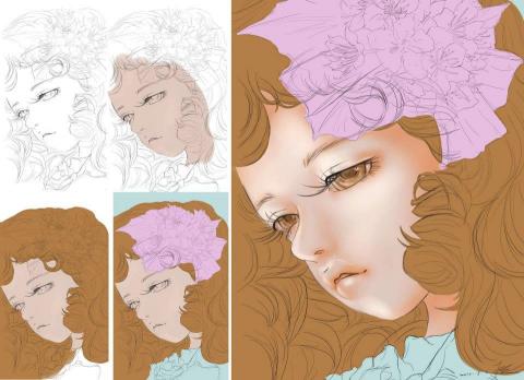 米貓畫坊 - 繪圖-人偶繪製過程圖