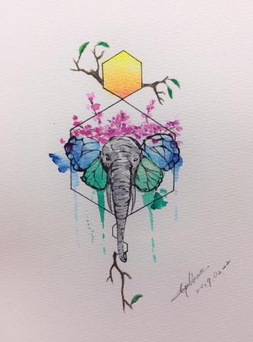 Kao - 刺青水彩/動物結合