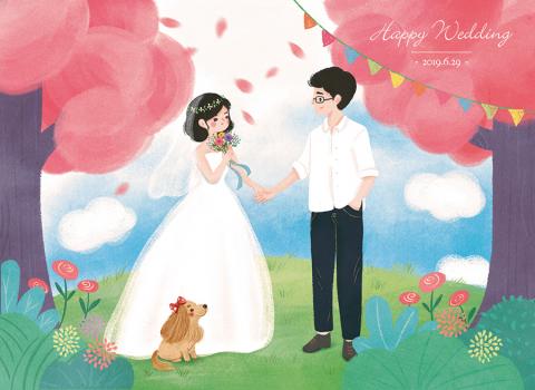 薇光年 插畫設計 - 客製_婚卡 薇光年 插畫設計 - 客製_婚卡