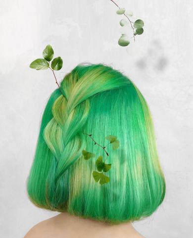 ARNA工作室 - [圖像後製]背面簡潔乾淨 用落葉方式將視覺動態落在中間編髮區塊 