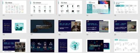 La - ▍商業簡報設計範例
可針對簡報對象，進行邏輯探討，及相關內容撰寫與建議，最最重要的是簡報視覺的編排設計，我使用PPT及KEYNOTE製作，方便業主後續維護更新：）